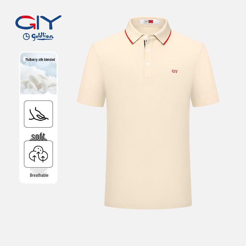 

Goldlion Men s Premium Mulberry Silk Blend Polo Shirt 3XL