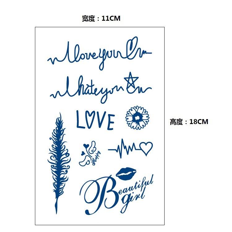 Gradual Change Herbal Fashion Personality Japanese Wave Whale Waterproof Simulation Long Time Does Not Fade Tattoo Sticker