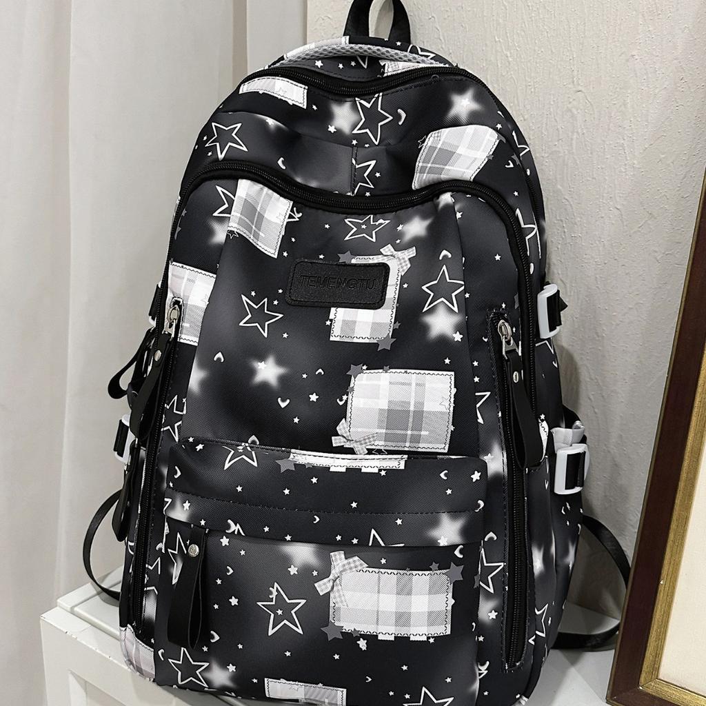 Schoolbag Japanese Ins Rendering Versatile Star Girl Backpack Cute Junior High School Student School Bag Large Capacity Backpack