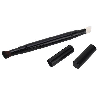 Zatahovací štětec na make-up oboustranný měkký vlněný vlas přenosný štětec na stíny na cesty ven