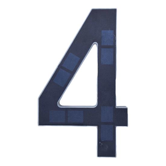 Solar Powered House Number Sign with LED Backlight Auto On/Off Waterproof LED Modern Address Plaque Outdoor Security Light for Home Garden Garage
