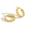 Hotsale 18K Gold Plated Jewelry 925 Sterling Silver Chain Earrings Chain Hoop Earrings
