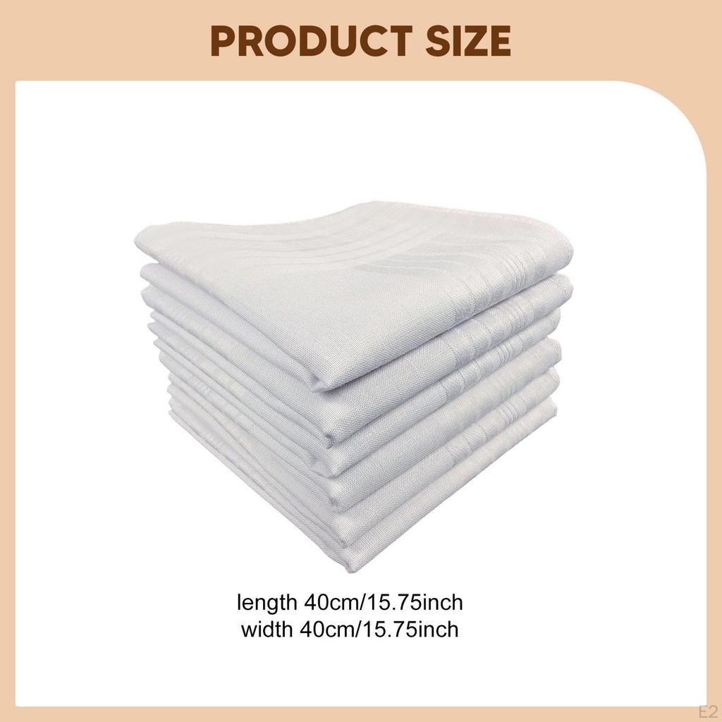 6 Pieces for Men Soft Fathers Day Gifts Reusable Hankies Square Party Interviews Daily Use Tea