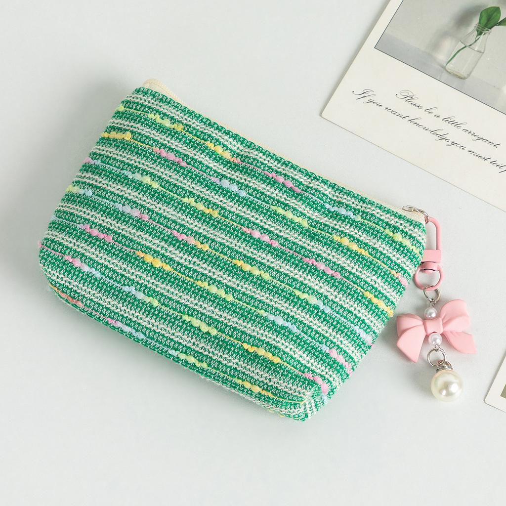 Small Cosmetic Make Up Bag Mini Striped Organizer Bags for Women Lipstick Makeup Case Children Cute Purse Coin Pouch Case