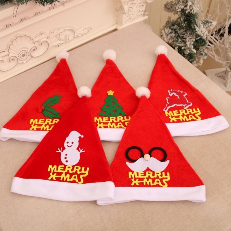 Set of 12 Christmas Party Santa Hat with Belt Decoration Festival Santa Hat For Holiday Celebration