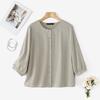 ZANZEA Women Casual Round Neck Summer 3/4 Sleeve Cotton Blouse