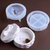 3D Heart Bow Shape Candle Jar Silicone Mold DIY with Lid Flowerpot Plaster Resin Storage Box Craft Molds Home Christmas Decor