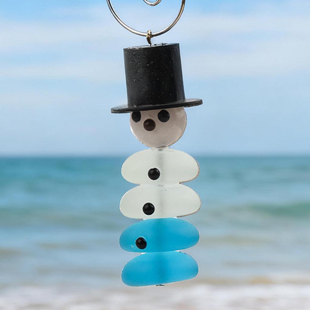 Christmas Sea Glass Ornaments Snowman/Santa Stocking/Gnome Hanging Decorations Festive Gift Christmas Tree Ornaments