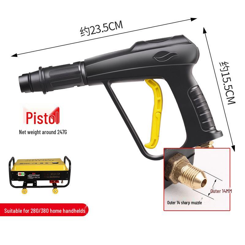 High-Pressure Car Wash Water Gun Head with Spray Nozzle, Brush, and 58-Type Compatibility for Household Cleaning