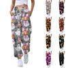 Women's Halloween Print Joggers with Drawstring Elastic Waistband and Cuffed Hem for Casual Everyday