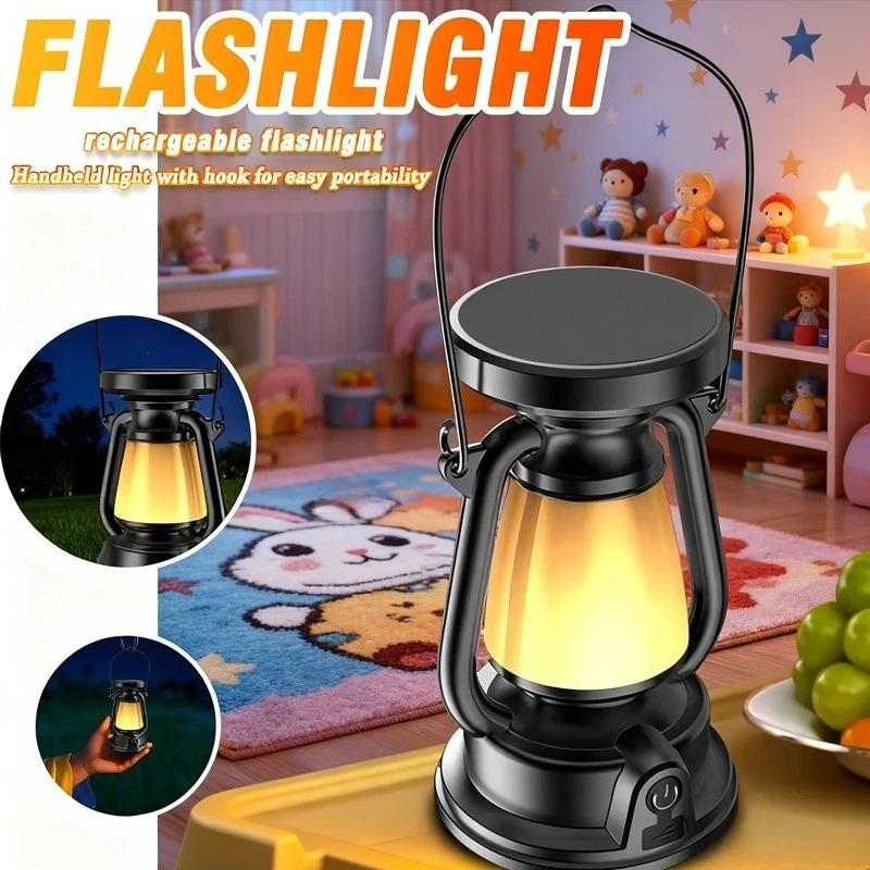 Retro Horse Kids' Handheld Charging Lantern - Safe LED Halloween/Christmas Outdoor Play & Bedroom Night Light for Home/Desk/Bar