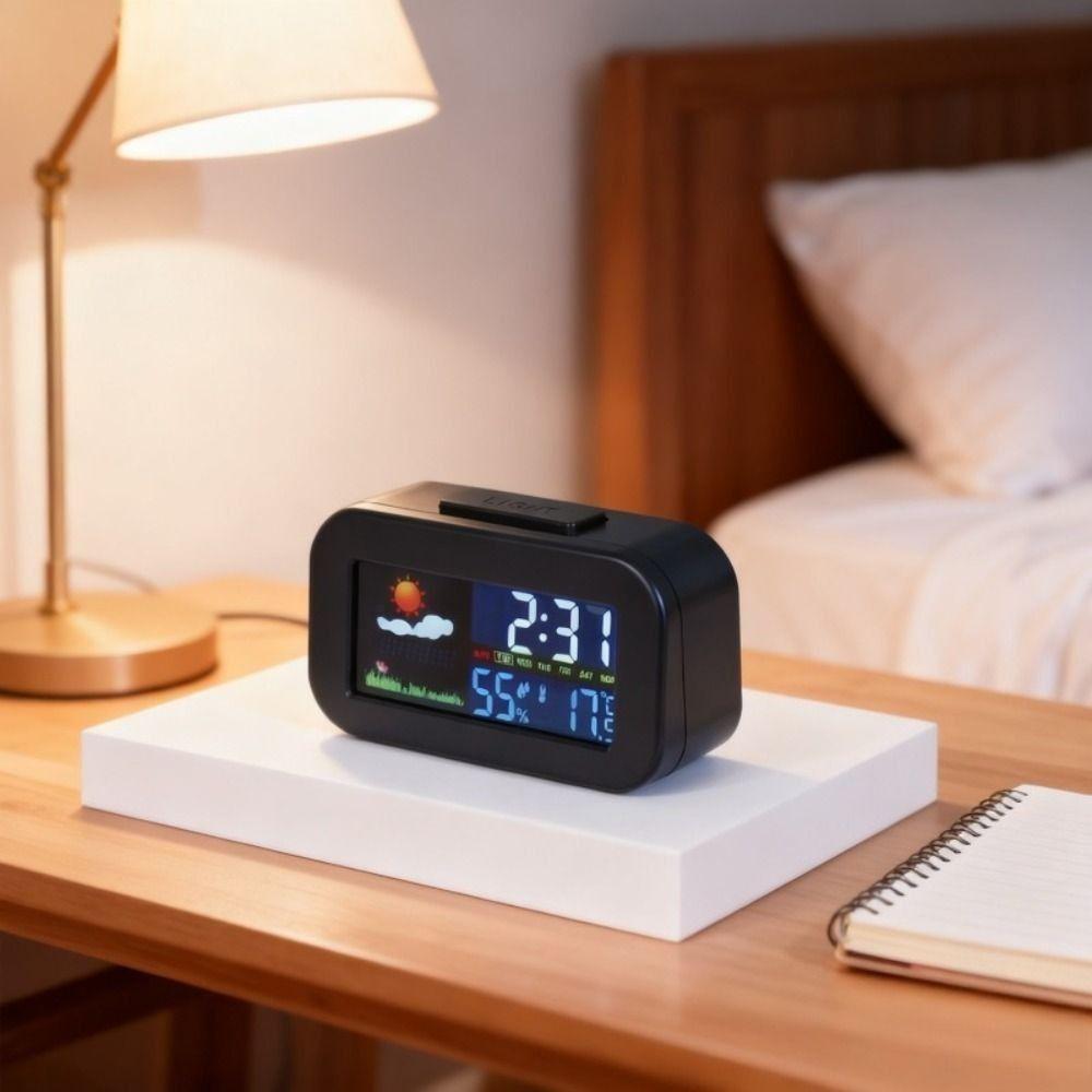 Back Light Display Screen Weather Station Clock Temperature Humidity Monitor  Dormitory Use