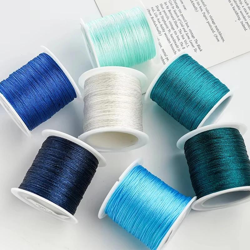 1Pc 0.2-0.8mm Multi-Color Braided Thread Macrame Cord String for DIY Bracelet Necklace Tassels Beading Craft Rope