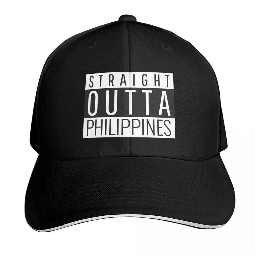 Straight Outta Philippines Baseball Cap Snapback Flat Bill Strapback Dad Hat Six Panel Structured Crown
