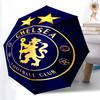 1 Stück Robuster Automatikschirm mit 8 Speichen, Chelsea FC Schirm, Digital bedruckt, Faltbarer Schirm für unterwegs im Freien