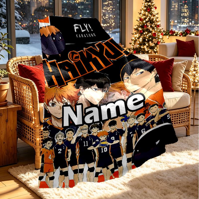 Custom Name Personalized Haikyu Print Blanket, Home Decor, Bedroom, Sofa, Camping, Couch, Gifts for Birthday ChristmasEnthusiasts