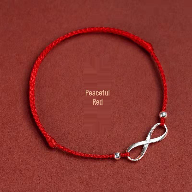 Sterling Silver Koi Fish Red String Bracelet for Women – Good Luck Handmade Braided Rope