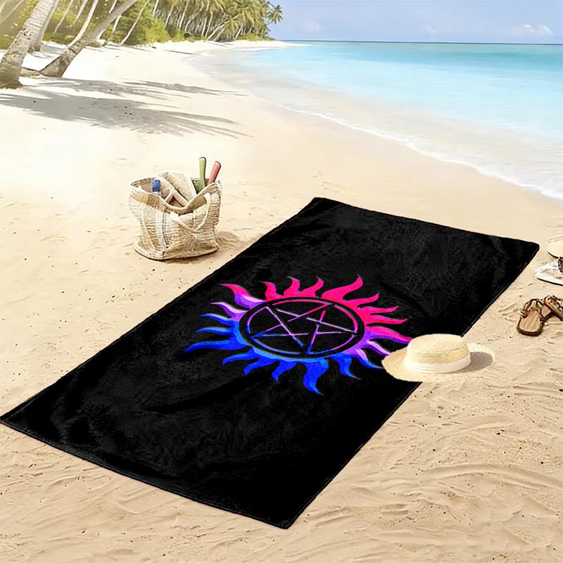 Supernatural Print Beach Towel, Large Soft Quick Dry Towel for Beach Camping Swimming