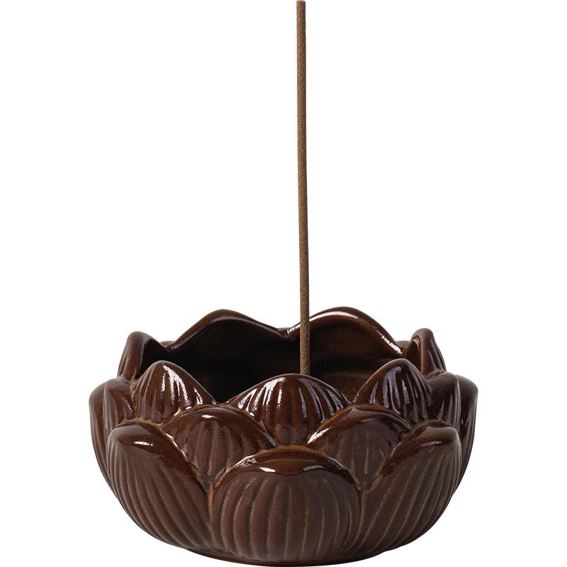Creative Lotus Ceramic Incense Burner for Home, Zen Tea Ceremony Accessory