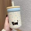 Cartoon Cat Vacuum Cup 500ML Water Mug Durable Thermal Water Bottle  Car Cup