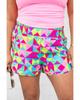 Azura Exchange Geometric High Waisted Athletic Shorts