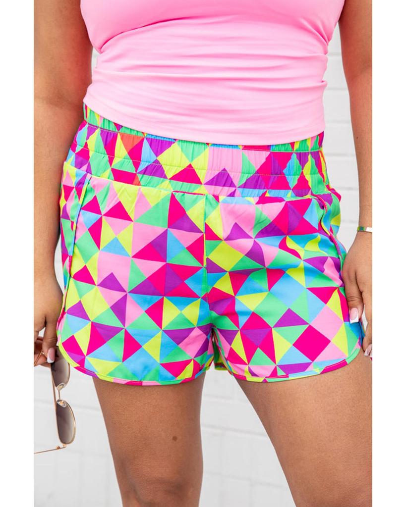 Azura Exchange Geometric High Waisted Athletic Shorts