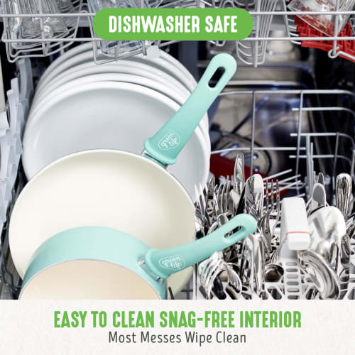 Greenlife 14-Piece Nonstick Ceramic Cookware Set with Soft Grip 16-Piece Blue