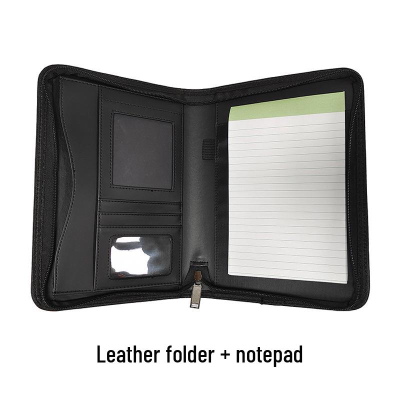 Moderner A5 Multifunktionaler PU Business Ordner mit Reißverschluss, Taschenrechner und Logo-bereitem Verkaufsleiter-Clip