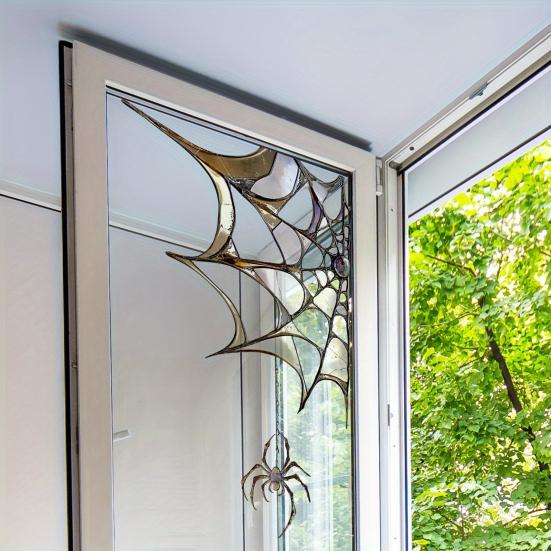 Samolepka na okno pavučina Halloween Vodotěsná Strašidelná samolepka pavouk Roh okna Pavučina Statická přilnavá nálepka pro dekoraci na večírek s hororovou tématikou