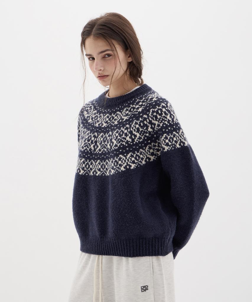 DANGLEDROP Dgdp Nordic Round Knit_Navy