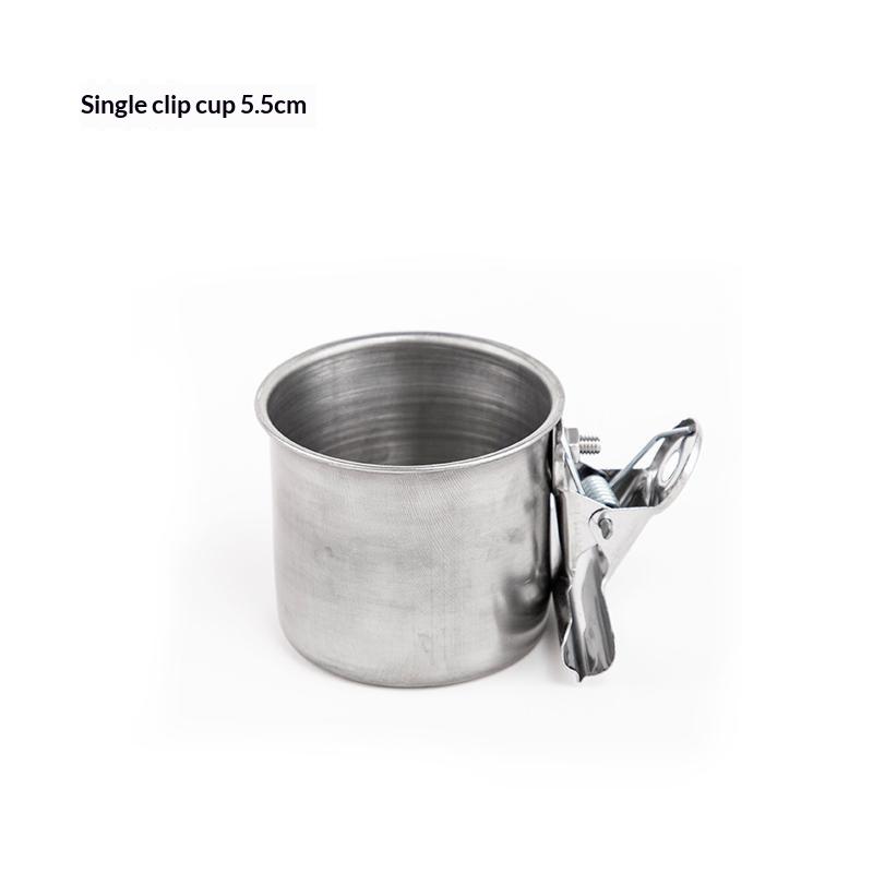 Hanging Cage Bowl For Pet Birds Anti-Turnover Stainless Steel Feeding Food Drinking Feeder Dish Clamp-On Water Drinker Cage Cup