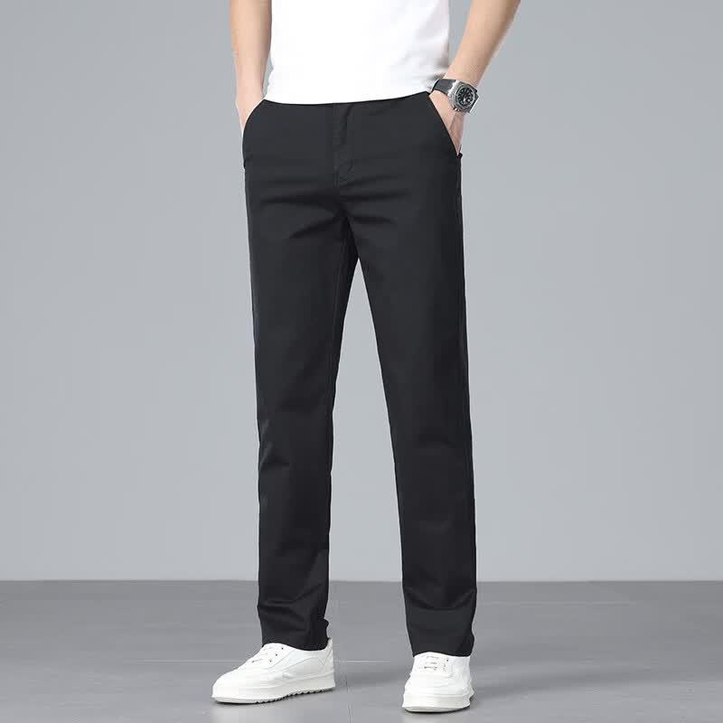 PLAYBOY Men's Business Casual Straight-Fit Elastic Pants