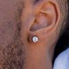 Classic Round Big Zircon Hip Hop Stud Earrings Men'S Hypoallergenic Earrings