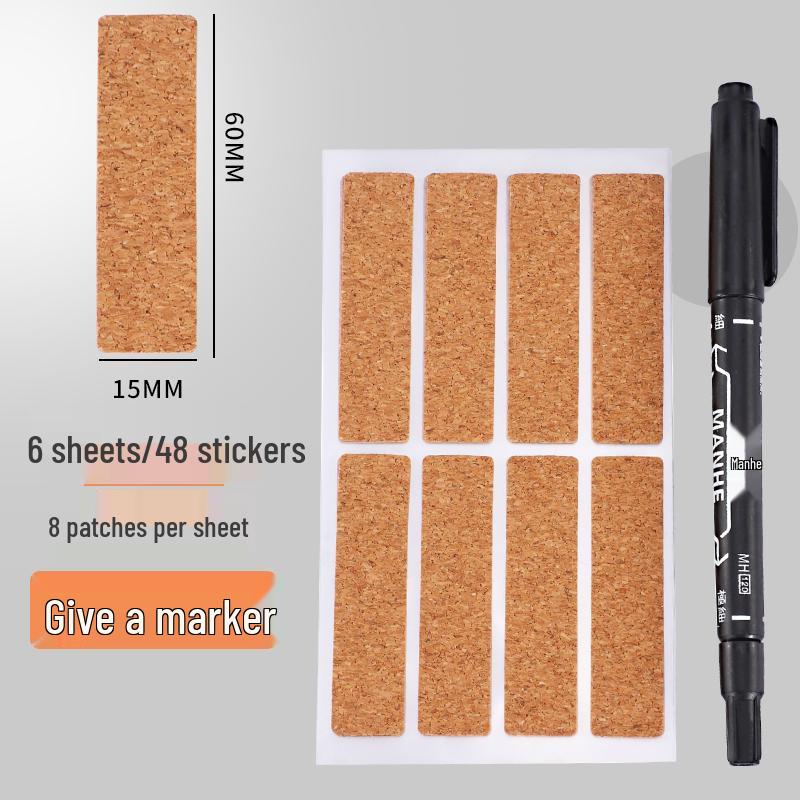 Vintage Cork Label Stickers: Waterproof Sticky Notes for Wire Network Cable and Journal Classification.