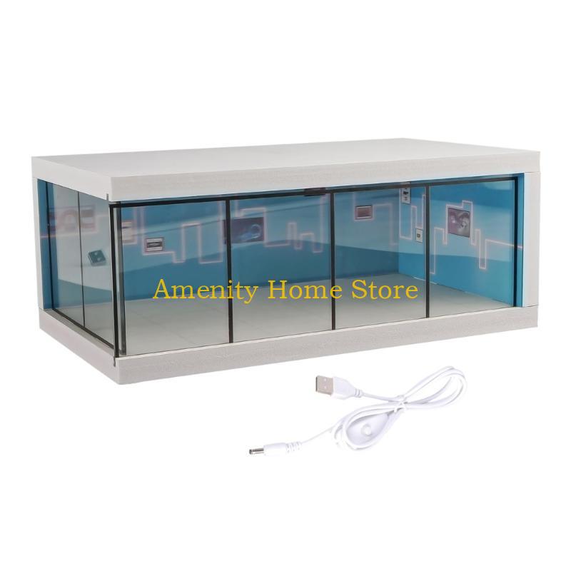 

F26C Display Case for Model Car Garage Model Car Scene Parking Garage Dioramas синий