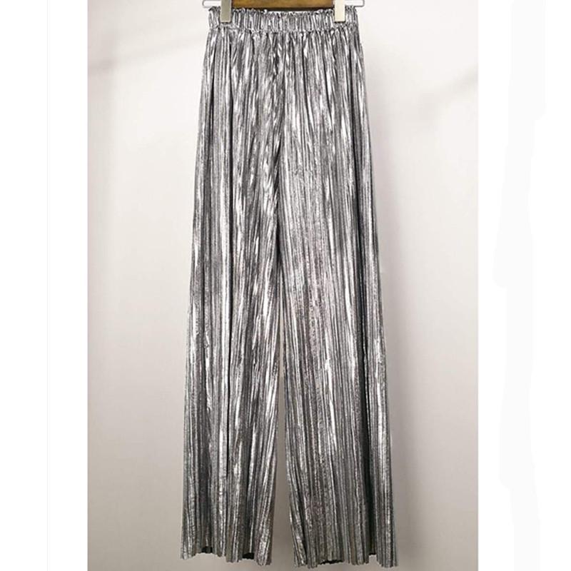 Long Pleated Pants Women Fashion 