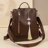 Schoolbag soft pu leather backpack women's bag fashion shoulder backpack anti-theft travel bag Korean version versatile 1011 new large capacity