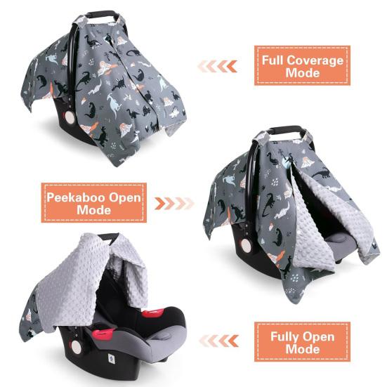 Baby Carrier Cover with Peekaboo Opening Double-Layer Fabric Infant Car Seat Canopy Stroller Cover Nursing Cover