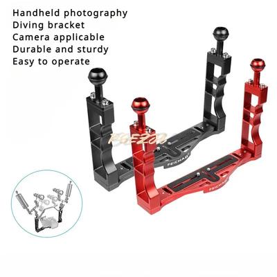 Aluminiumlegierung Zweihand-Tauchhalterung DSLR Micro Single Action Kamera Verstellbare Zweihand-Halterung
