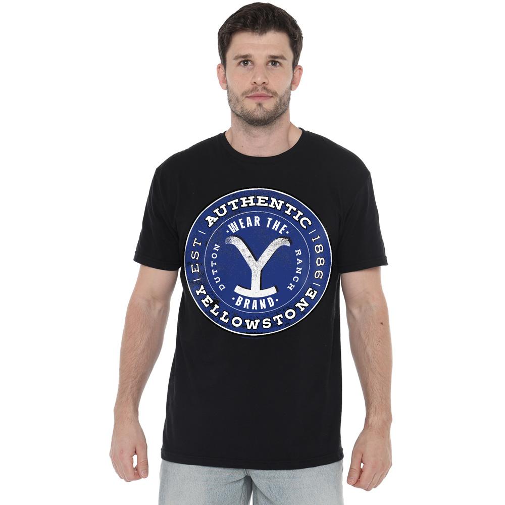 Yellowstone Mens Authentic Blue Badge T-Shirt