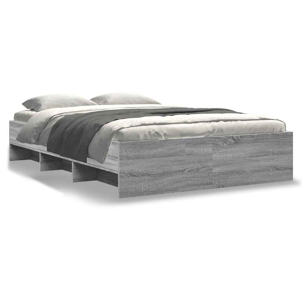 Bed Frame Gray Sonoma 120 x 190 cm Particleboard