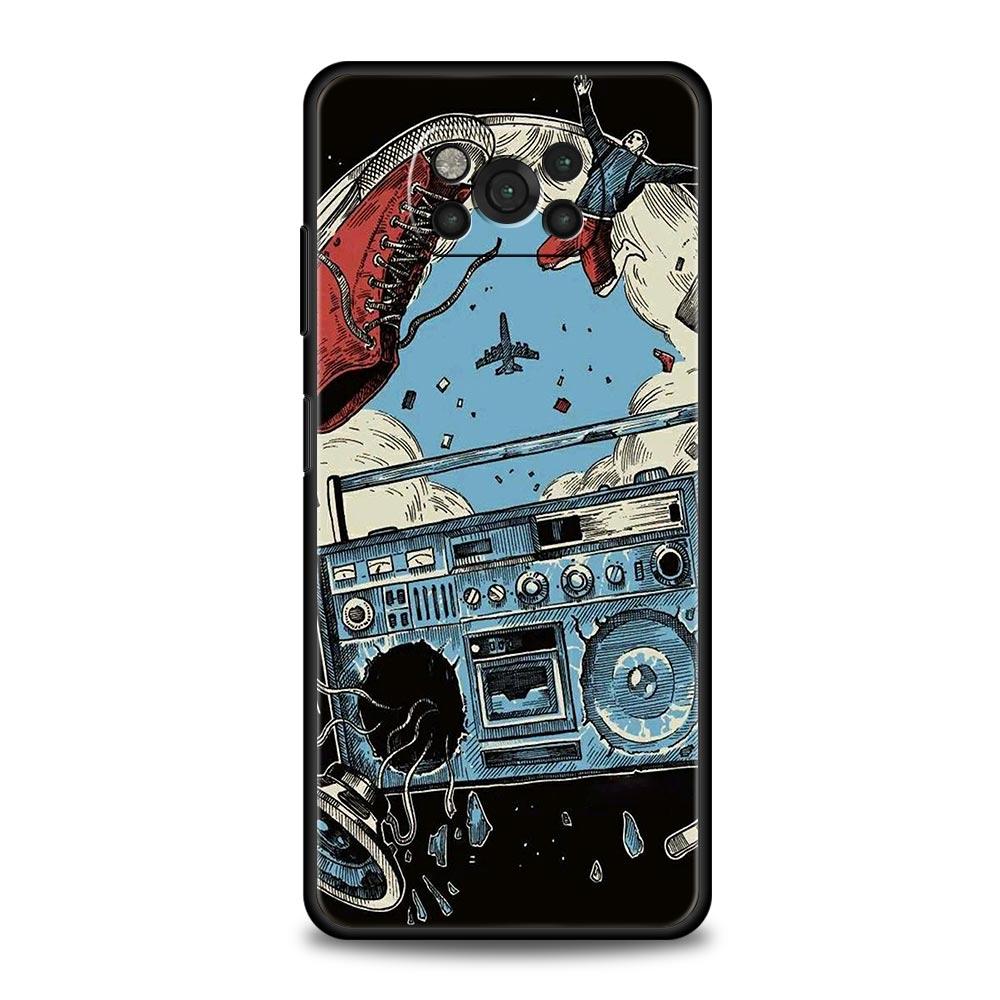 Retro Recording Device Phone Case for Xiaomi Poco F7 F6 F5 F4 F3 X6 X5 X4 X3 NFC F7 Ultra M4 C51 C55 GT 5G Soft TPU Cover Fundas