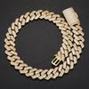 Trendy 20mm Rhombus Cuban Chain Necklace with Square & Round Zircon