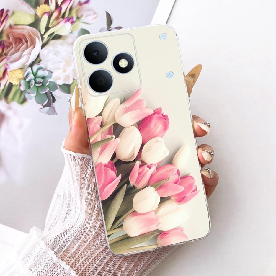 For Realme Note 80 4G Case RMX5388 Cute Cat Flowers Painted Cover Soft Silicone Case For Realme Note 80 Note80 Back Cover Fundas