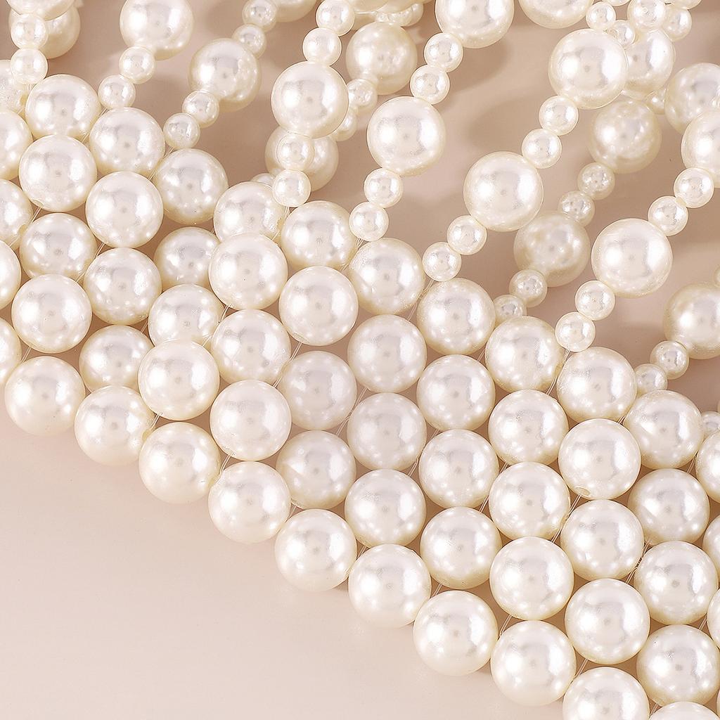 Fashion Tribal Style Hollow Woven Pearl Shawl Body Chain Retro Layered Exaggerated Sexy Body Chain All Match Women Jewelry