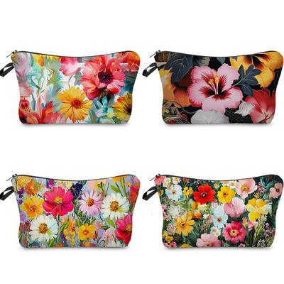 Women Floral Print Cosmetic Bag Toiletries Organize Travel Storage Case 6887