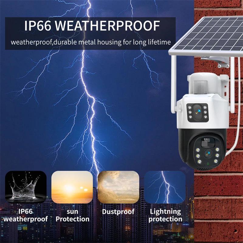 V380 PRO 4G Solar Dual Lens Remote Outdoor Monitoring Camera