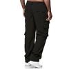 Men's Spring and Autumn Solid Straight Legged Cargo Pants Casual Multi-Pocket Long Pants Loose Fit Outdoor Fitness Trousers