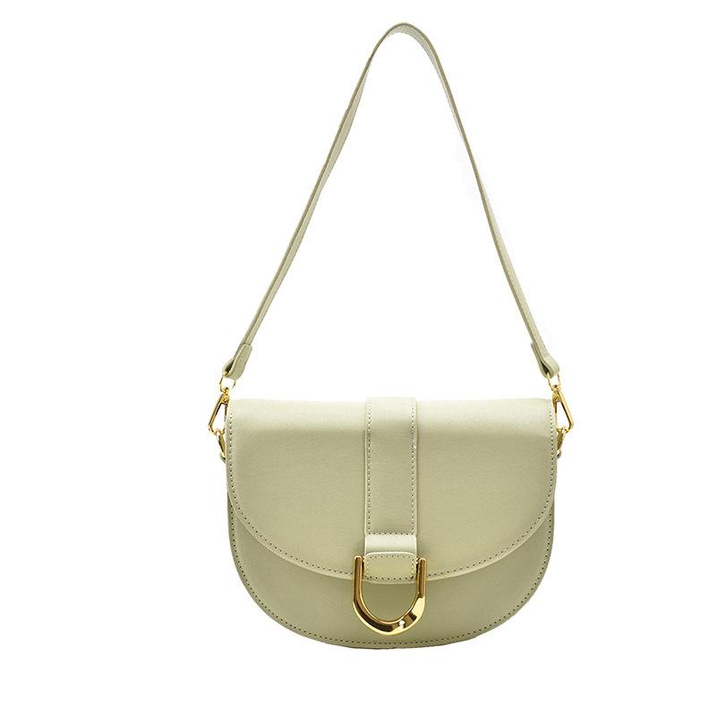 

High-end niche design bag women s 2025 new fashion messenger bag simple solid color shoulder underarm saddle bag зелений