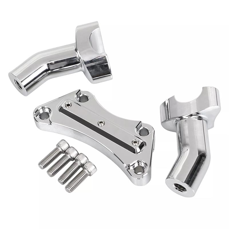 A16P-Chrome 4" Tall Handlebar Risers Top Clamp For  Tour Glide Dyna Road King Aluminum Handlebar Riser Handlebar Riser